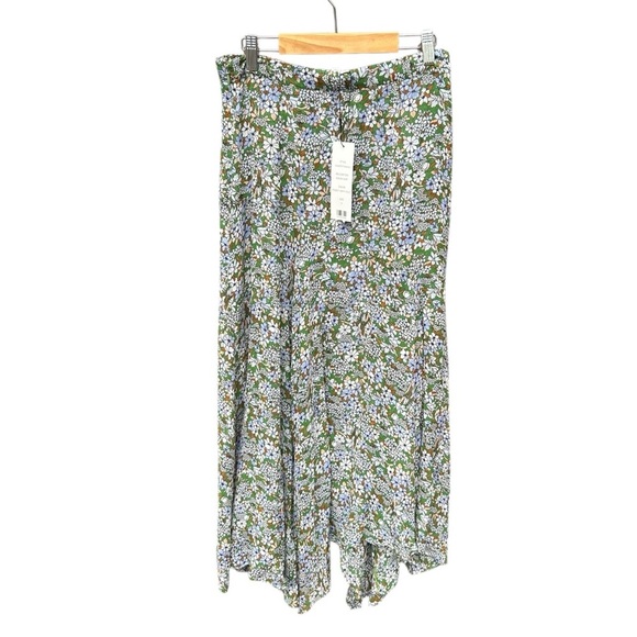 Veronica Beard Shilpa Floral Asymmetric Silk Skirt in Forest Army Multi - Picture 6 of 10